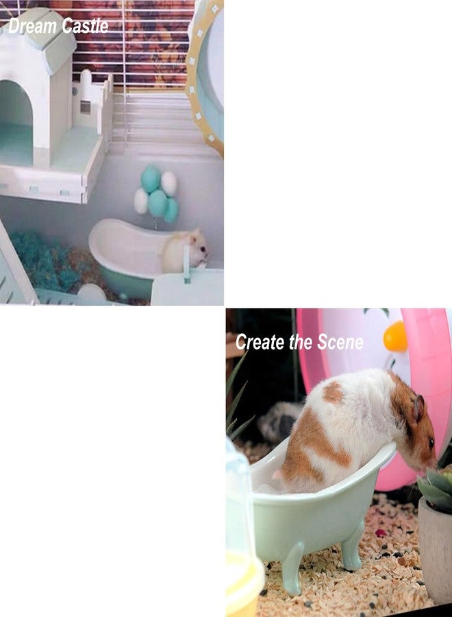 KnocKconK Small Animal Hamster Sand Bathtub, Bird Bathroom, Ice Accessories Cage Toys, Ceramic Relax Habitat House, Sleep Pad Nest for Hamster, Food Bowl for Guinea Pigs/Squirrel/Chinchilla - Image 3